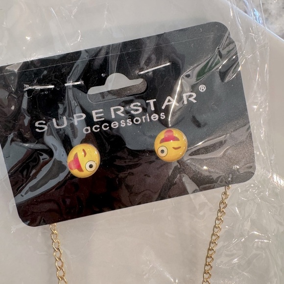 Fashion Jewelry Emoji Pendant Necklace and Earrings Condition Set - Picture 2 of 5